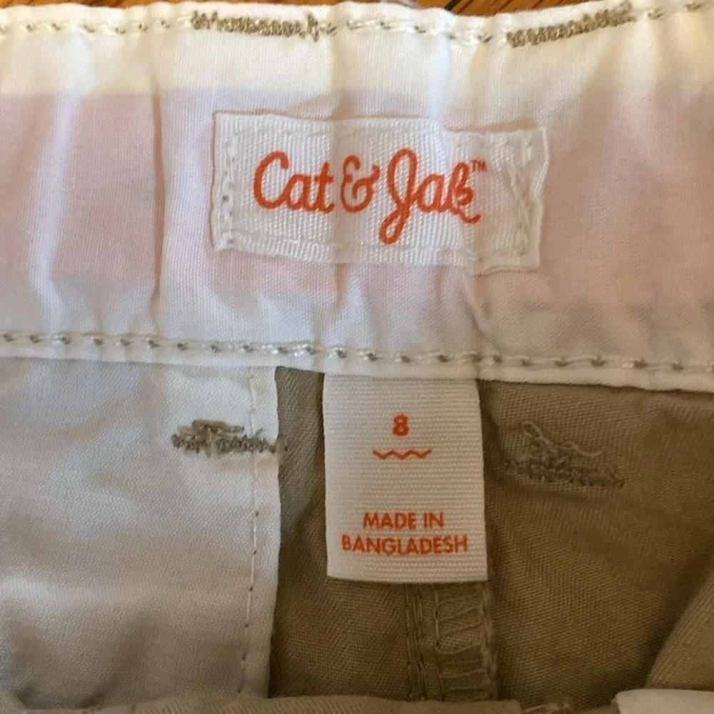 Cat & Jack size 8 khaki shorts with adjustable waist